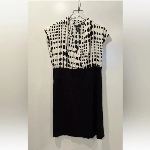 Alfani Dresses & Skirts - Alfani Black Ivory Polka Dot Sheath Dress Career Women’s Size 14 (616)